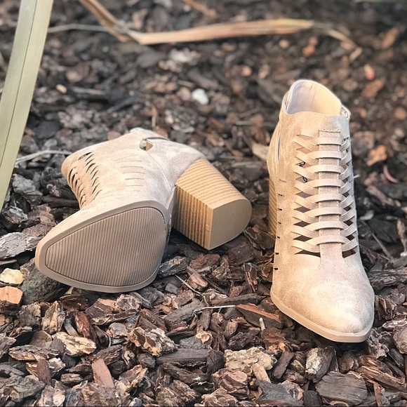 Woven ankle booties -taupe - Picture 4 of 4